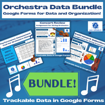 Preview of String Orchestra Google Form & Data Bundle! Editable - Easy Data & Organization