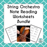 String Orchestra Note Reading Music Worksheets Bundle