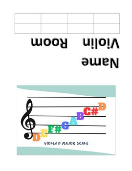 Preview of Music Stand D Major Name Tags - Violin, Viola, Cello, Bass