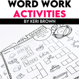 Word Work Activities with CVC words, Digraphs and Blends
