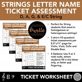 Beginning String Orchestra Letter Note Name Ticket Workshe