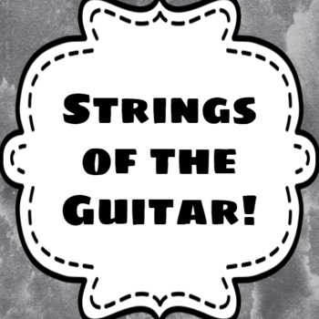 Preview of Strings of the Guitar Worksheets (Fill-in-the-Blank!)