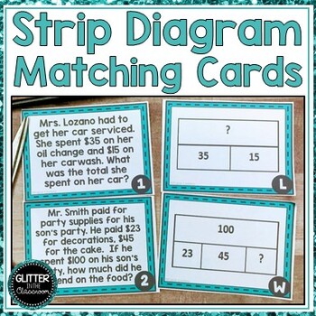 Preview of Strip Diagram Matching Cards - Tape Diagrams - Bar Models