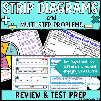 Preview of Strip Diagram and Multi-Step Problem Review and TEST Prep!