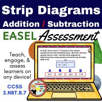 Preview of Strip Diagrams Easel Assessment - Add / Subt. Strip Diagrams Easel Assessment