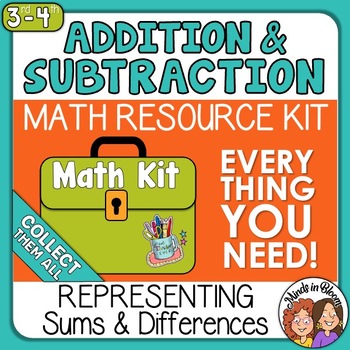 Preview of Strip Diagrams, Equations, Number Lines for Addition Subtraction Math Kit