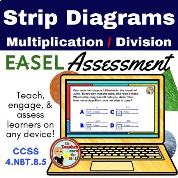 Preview of Strip Diagrams Multiplication and Division Easel Assessment 