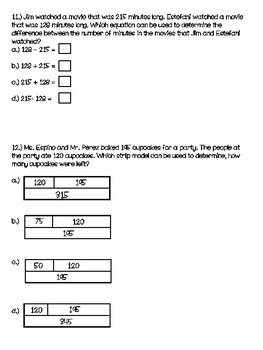 Strip Diagrams and Equations Worksheets by The Five STAAR Teacher