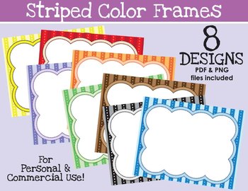 Preview of Striped Color Frames {FREEBIE}