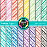 Striped Digital Paper Clipart: 16 Rainbow Backgrounds Clip