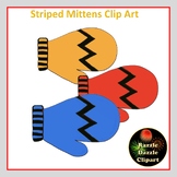 Striped Mittens Clipart - Personal or Commercial Use