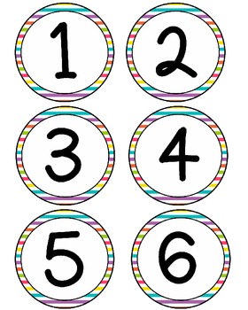 colorful striped number circles 1 50 by amanda price tpt