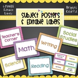 Subject Posters (Striped) & Editable Classroom Labels