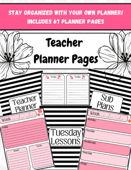 Preview of Striped Teacher Planner Pages
