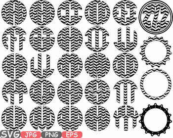 Stripes Circle Alphabet SVG Silhouette Letters ABC clipart USA decal ...