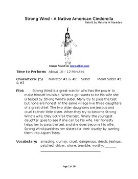 Preview of Strong Wind - A Native American Cinderella Story for Reader's Theater