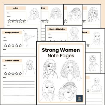 Preview of Strong Women Note Pages Influential Women in History Note Pages All Ages
