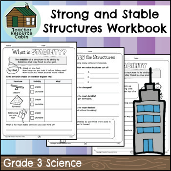 Preview of Strong and Stable Structures Workbook (Grade 3 Ontario Science)