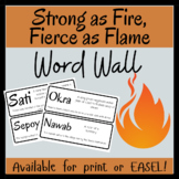 Strong as Fire, Fierce as Flame Vocabulary Word Wall