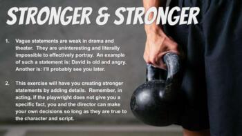 Preview of Stronger and Stronger, acting/characterization exercise and slideshow