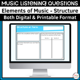 Structure Elements of Music Listening Questions for Song A