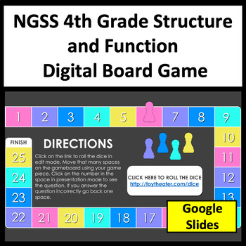 Preview of Structure and Function NGSS 4th grade Science Digital Review Game and Test Prep