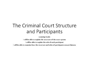 Preview of Structure and Participants in Court