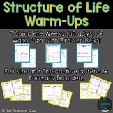Structure of Life Warm-Ups (Bell Ringers)