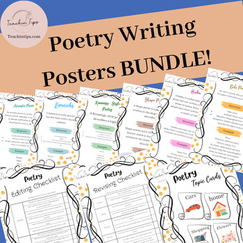 Poetry Writing POSTERS BUNDLE | Poetic Texts ANCHOR CHARTS BUNDLE!