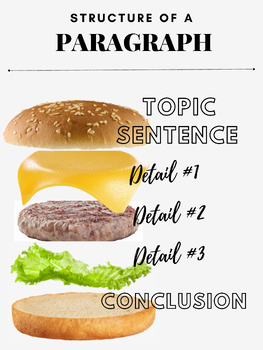 Preview of Structure of a Paragraph Poster (Hamburger Style)