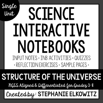 Preview of Structure of the Universe Interactive Notebook Unit | Editable Notes