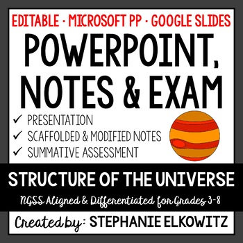 Preview of Structure of the Universe PowerPoint, Notes & Exam - Google Slides