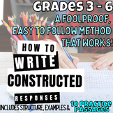 Structure your Constructed Responses / Short Answer questions