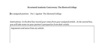 Preview of Structured Academic Controversy: The Electoral College