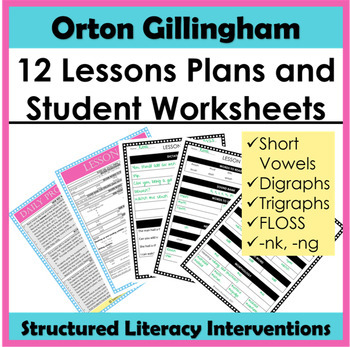 Preview of Structured Literacy Interventions: Orton Gillingham Lesson Plans And Worksheets