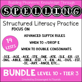 Preview of Structured Literacy Spelling Bundle Level 10 -  Advanced Suffix Rules