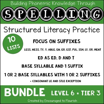 Preview of Structured Literacy Spelling Bundle - Level 6 SUFFIXES and -LE SYLLABLES