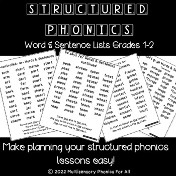 Preview of Structured Phonics Word & Sentences- Grades 1-2 l OG l SOR l PDF