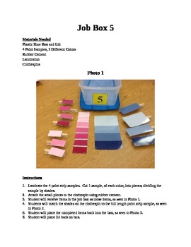 Preview of Structured Teaching Job Box 5