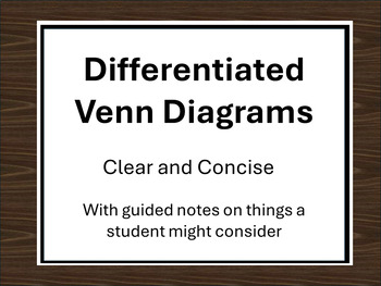 Preview of Structured Venn Diagram Differentiated for Special Needs with guided notes
