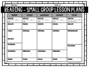 Preview of Structures Small Group Lesson Plan