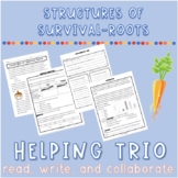 Structures of Survival - Roots Helping Trio Reading Worksheets