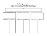 Structuring an Argument Graphic Organizer