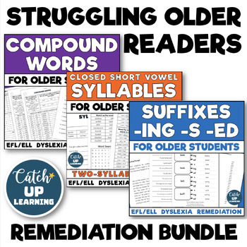 Preview of Reading Intervention Middle School Syllables Suffixes Compound Words Dyslexia