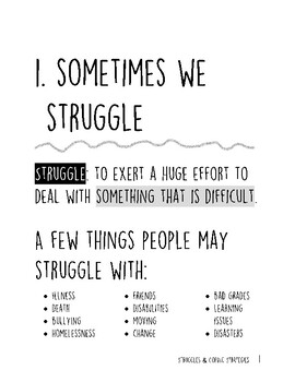 Preview of Struggles and Coping Strategies: Workbook, Graphic Organizer with FILLABLE FORMS