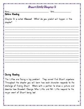 Stuart Little Guided Reading Activities chapter 5 by Teach With A Passion