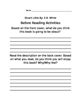 Preview of Stuart Little Workbook