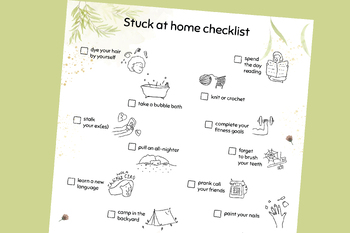 Preview of Stuck at home checklist -  to do list for women - Ready to print