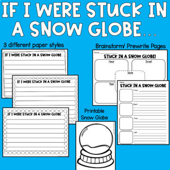 Preview of Stuck in a Snow Globe Writing and Craft- PAPER and GOOGLE SLIDES