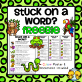 Stuck on a Word? Word Attack Reading Strategy Poster and Bookmarks FREEBIE